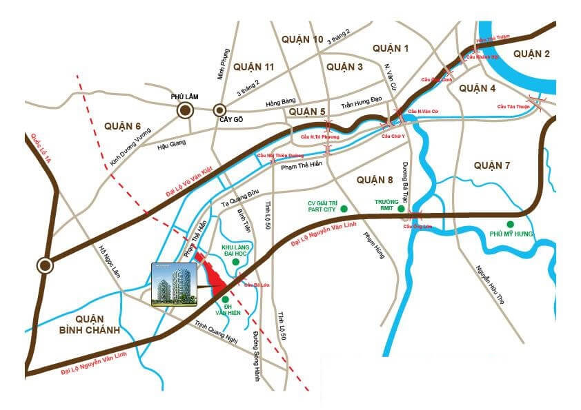Vị trí dự án Conic Skyway Residence