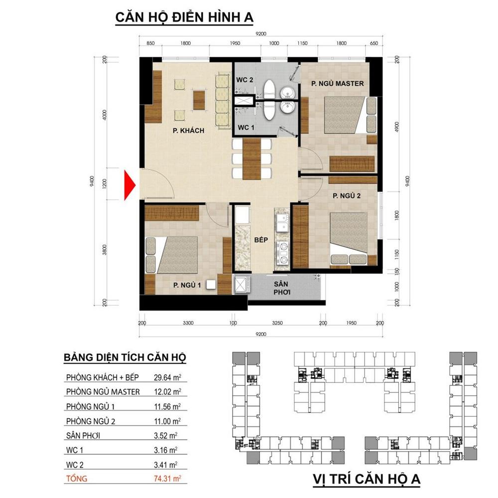 Mặt bằng Căn hộ A