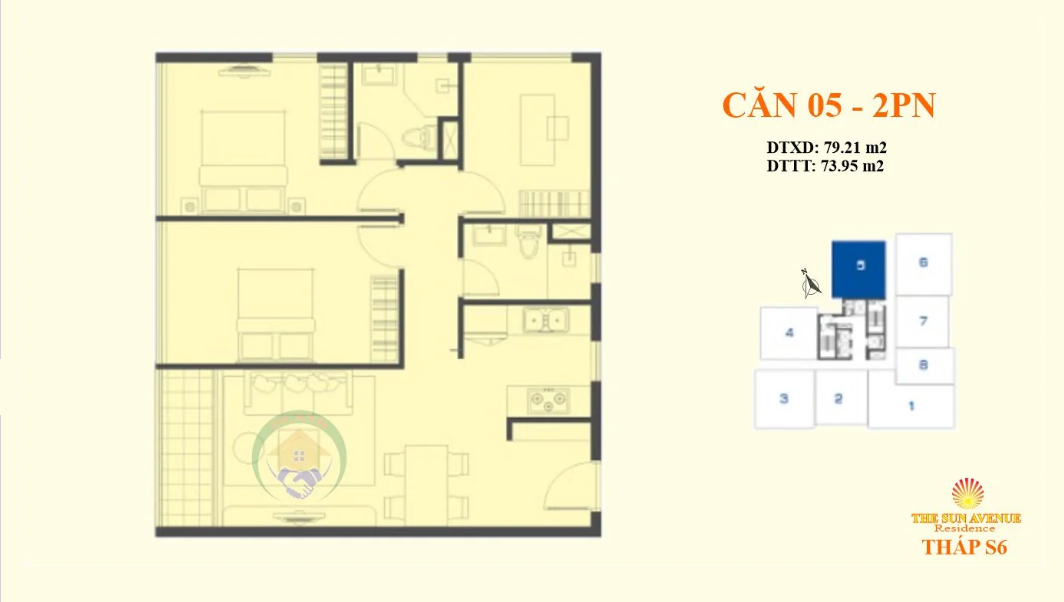 Mặt bằng 2PN C (Block S6&S7)