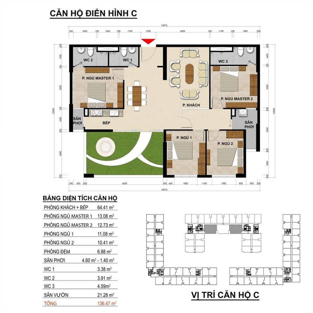 Mặt bằng Căn hộ C