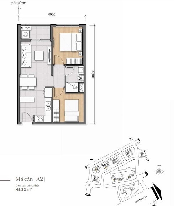 Mặt bằng Căn A2