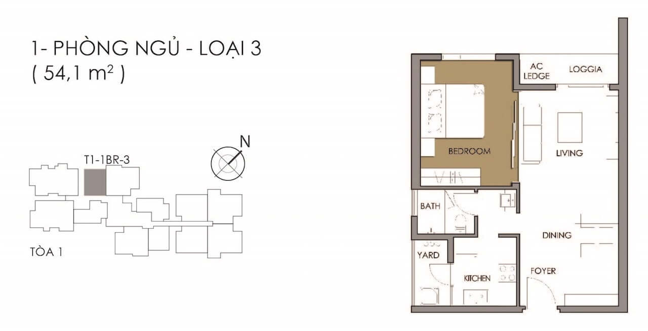 Mặt bằng 1PN loại 3