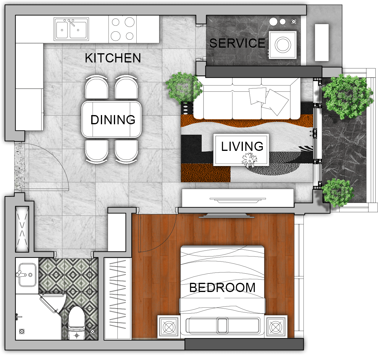 Mặt bằng 1BR