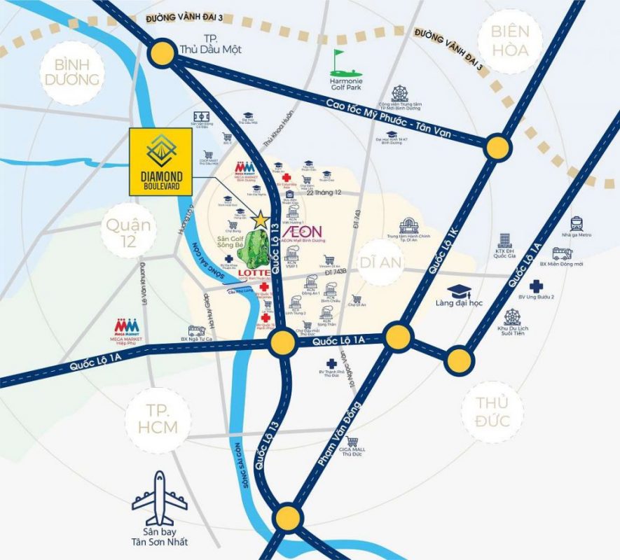 Vị trí dự án Diamond Boulevard