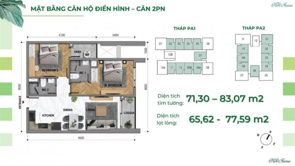 Mặt bằng Căn 2PN