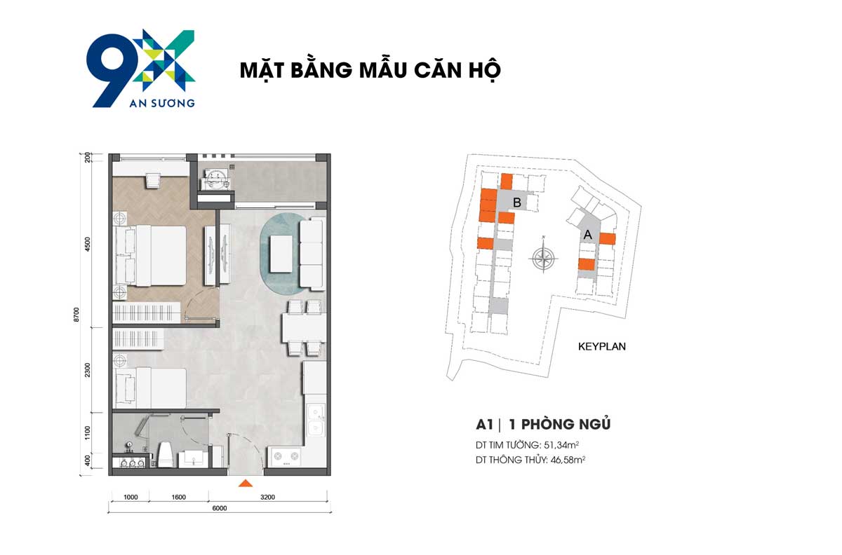 Mặt bằng Căn loại A1