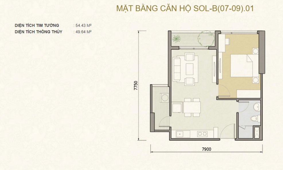 Mặt bằng Căn B.01